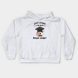 Just A Girl Who Loves Being Smart Kids Hoodie